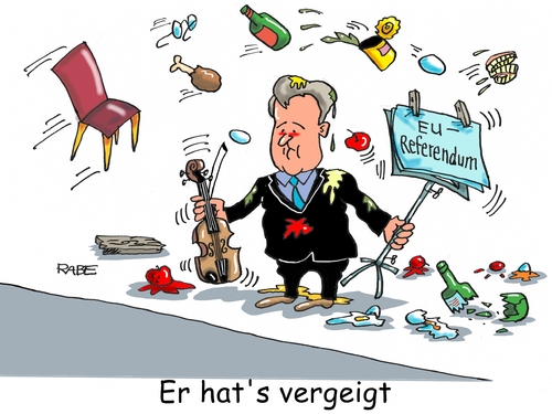 Cartoon: Vergeigt (medium) by RABE tagged cameron,england,briten,austritt,verbleib,eu,brüssel,volksentscheid,leave,rabe,ralf,böhme,cartoon,karikatur,pressezeichnung,farbcartoon,tagescartoo,geiger,premierminister,rücktritt,obst,eier,tomaten,cameron,england,briten,austritt,verbleib,eu,brüssel,volksentscheid,leave,rabe,ralf,böhme,cartoon,karikatur,pressezeichnung,farbcartoon,tagescartoo,geiger,premierminister,rücktritt,obst,eier,tomaten