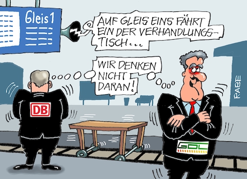 Cartoon: Verhandlungstisch (medium) by RABE tagged bahn,db,bahnkunden,fahrpreis,fahrpreiserhöhung,rabe,ralf,böhme,cartoon,karikatur,pressezeichnung,farbcartoon,tagescartoon,schnellzug,bahnticket,schlusslicht,passagiere,bahnreisende,puffer,verhandlungen,verhandlungstisch,weselsky,gleis,bahnsteigkante,einfahrt,durchsage,lautsprecher,einigung,tarifgespräche,lokführerstreik,bahn,db,bahnkunden,fahrpreis,fahrpreiserhöhung,rabe,ralf,böhme,cartoon,karikatur,pressezeichnung,farbcartoon,tagescartoon,schnellzug,bahnticket,schlusslicht,passagiere,bahnreisende,puffer,verhandlungen,verhandlungstisch,weselsky,gleis,bahnsteigkante,einfahrt,durchsage,lautsprecher,einigung,tarifgespräche,lokführerstreik