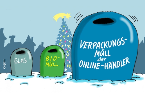 Cartoon: Verpackungsflut (medium) by RABE tagged weihnachten,weihnachtsmann,nikolaus,nikolaustag,stiefel,nikolausstiefelmichel,cartoon,karikatur,pressezeichnung,farbcartoon,tagescartoon,rute,besen,geschenke,dezember,verpackung,verpackungsmüll,mülltonn,glas,biomüll,pappe,karton,kunststoff,onlinehändler,amazon,ebay,weihnachten,weihnachtsmann,nikolaus,nikolaustag,stiefel,nikolausstiefelmichel,cartoon,karikatur,pressezeichnung,farbcartoon,tagescartoon,rute,besen,geschenke,dezember,verpackung,verpackungsmüll,mülltonn,glas,biomüll,pappe,karton,kunststoff,onlinehändler,amazon,ebay