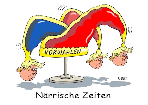 Cartoon: Vorwahlen Kappenball (medium) by RABE tagged trump,wahlkampf,usa,knast,gefängnis,fahndungsfoto,polizeifoto,haft,anklage,rabe,ralf,böhme,cartoon,karikatur,pressezeichnung,farbcartoon,tagescartoon,gitter,käfig,gitterkäfig,halterung,haley,vorwahlen,präsidentschaftswahl,novemper,narren,narrenkappe,fasching,karneval,trump,wahlkampf,usa,knast,gefängnis,fahndungsfoto,polizeifoto,haft,anklage,rabe,ralf,böhme,cartoon,karikatur,pressezeichnung,farbcartoon,tagescartoon,gitter,käfig,gitterkäfig,halterung,haley,vorwahlen,präsidentschaftswahl,novemper,narren,narrenkappe,fasching,karneval