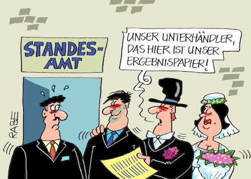 Cartoon: Weddingplanner (medium) by RABE tagged bundestagswahl,wahlkampf,osten,ddr,ostbeauftragter,bundesregierung,recht,rabe,ralf,böhme,cartoon,karikatur,pressezeichnung,farbcartoon,tagescartoon,cdu,wahlplakat,laschet,lacher,lachnummer,heirat,hochzeit,wedding,hochzeitsplanner,weddingplanner,standesamt,paar,trauung,standesbeamter,unterhändler,sondierung,ergebnispapier,koalitionsverhandlungen,fdp,lindner,habeck,ampel,jamaika,hochzeitspaar,zylinder,frack,bundestagswahl,wahlkampf,osten,ddr,ostbeauftragter,bundesregierung,recht,rabe,ralf,böhme,cartoon,karikatur,pressezeichnung,farbcartoon,tagescartoon,cdu,wahlplakat,laschet,lacher,lachnummer,heirat,hochzeit,wedding,hochzeitsplanner,weddingplanner,standesamt,paar,trauung,standesbeamter,unterhändler,sondierung,ergebnispapier,koalitionsverhandlungen,fdp,lindner,habeck,ampel,jamaika,hochzeitspaar,zylinder,frack