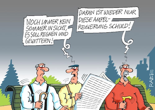 Cartoon: Wettergötter (medium) by RABE tagged olaf,scholz,bundeskanzler,ankündigung,zeitenwende,ergebnisse,opposition,union,rabe,ralf,böhme,cartoon,karikatur,pressezeichnung,farbcartoon,tagescartoon,kluft,spalt,brücke,ampel,ampelregierung,abgrund,wetter,sommer,sommerwetter,klimawandel,regen,regenschauer,gewitter,wetteraussichten,rentner,bank,rentnertreff,olaf,scholz,bundeskanzler,ankündigung,zeitenwende,ergebnisse,opposition,union,rabe,ralf,böhme,cartoon,karikatur,pressezeichnung,farbcartoon,tagescartoon,kluft,spalt,brücke,ampel,ampelregierung,abgrund,wetter,sommer,sommerwetter,klimawandel,regen,regenschauer,gewitter,wetteraussichten,rentner,bank,rentnertreff