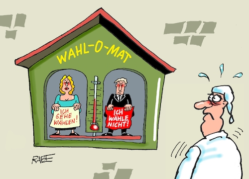 Cartoon: Wetterhaus Wahlomat (medium) by RABE tagged wahl,wahlomat,wahlkämpfer,europawahl,landtagswahl,wähler,wahlplakate,rabe,ralf,böhme,cartoon,karikatur,pressezeichnung,farbcartoon,tagescartoon,automat,eu,michel,sterne,spieler,wetterhäuschen,wahl,wahlomat,wahlkämpfer,europawahl,landtagswahl,wähler,wahlplakate,rabe,ralf,böhme,cartoon,karikatur,pressezeichnung,farbcartoon,tagescartoon,automat,eu,michel,sterne,spieler,wetterhäuschen