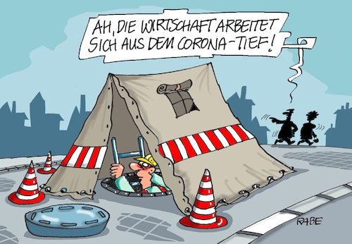 Cartoon: Wirtschaftstief (medium) by RABE tagged corona,bildung,bildungsminister,kanzleramt,bildungskonferenz,lehrerkonferenz,laptop,ausstatung,digitalisierung,bildungsmonitor,internetzugan,wlan,aufwachen,wirtschaft,tif,konjunktur,pleitewelle,abschwung,aufschwung,prognose,zelt,bauarbeiter,tiefbau,straßenbau,corona,bildung,bildungsminister,kanzleramt,bildungskonferenz,lehrerkonferenz,laptop,ausstatung,digitalisierung,bildungsmonitor,internetzugan,wlan,aufwachen,wirtschaft,tif,konjunktur,pleitewelle,abschwung,aufschwung,prognose,zelt,bauarbeiter,tiefbau,straßenbau