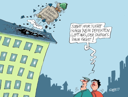 Cartoon: Wohnnebenkosten (medium) by RABE tagged mieten,wohnraum,nebenkosten,wohnnebenkosten,explosion,fahrstuhl,dac,oben,rabe,ralf,böhme,cartoon,karikatur,pressezeichnung,farbcartoon,tagescartoon,mieter,kosten,strom,gas,wasser,haeizung,obergrenze,mieten,wohnraum,nebenkosten,wohnnebenkosten,explosion,fahrstuhl,dac,oben,rabe,ralf,böhme,cartoon,karikatur,pressezeichnung,farbcartoon,tagescartoon,mieter,kosten,strom,gas,wasser,haeizung,obergrenze