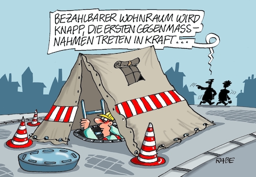 Cartoon: Wohnungsnot (medium) by RABE tagged gas,gassparen,gasnotstand,gasgeben,sanktionen,gasspeicher,gasheizung,rabe,ralf,böhme,cartoon,karikatur,pressezeichnung,farbcartoon,tagescartoon,robert,habeck,putin,ukrainekrieg,wumms,doppelwumms,wohnung,wohnungsmarkt,wohnraum,neubau,knappheit,eigenheim,mieten,bezahlung,zelt,baustelle,baustoffe,bauzelt,tiefbau,wohnungsnot,obdachlos,gas,gassparen,gasnotstand,gasgeben,sanktionen,gasspeicher,gasheizung,rabe,ralf,böhme,cartoon,karikatur,pressezeichnung,farbcartoon,tagescartoon,robert,habeck,putin,ukrainekrieg,wumms,doppelwumms,wohnung,wohnungsmarkt,wohnraum,neubau,knappheit,eigenheim,mieten,bezahlung,zelt,baustelle,baustoffe,bauzelt,tiefbau,wohnungsnot,obdachlos