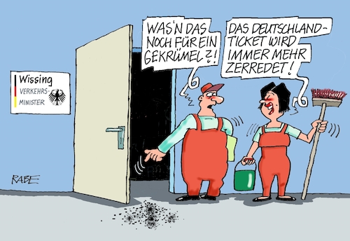 Cartoon: Zerredungskunst (medium) by RABE tagged ampel,ampelregierung,rot,grün,gelb,fdp,spd,grüne,rabe,ralf,böhme,cartoon,karikatur,pressezeichnung,farbcartoon,tagescartoon,pöbelei,pöbler,bestrafung,regelung,beschimpfung,bundestag,abgeordnete,deutschlandticket,db,deutsche,bahn,finanzierung,wissing,verkehrsministerium,reinigungskräfte,besen,scheuereimer,scheuerlappen,ampel,ampelregierung,rot,grün,gelb,fdp,spd,grüne,rabe,ralf,böhme,cartoon,karikatur,pressezeichnung,farbcartoon,tagescartoon,pöbelei,pöbler,bestrafung,regelung,beschimpfung,bundestag,abgeordnete,deutschlandticket,db,deutsche,bahn,finanzierung,wissing,verkehrsministerium,reinigungskräfte,besen,scheuereimer,scheuerlappen