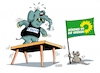 Cartoon: Ängstlicher Dickhäuter (small) by RABE tagged ampel,ampelregierung,rot,grün,gelb,fdp,spd,grüne,rabe,ralf,böhme,cartoon,karikatur,pressezeichnung,farbcartoon,tagescartoon,inflation,einkommen,rente,rentenpaket,bruch,streit,neuwahlen,wahlkampf,kanzlerkandidat,maus,elefant,dickhäuter,tisch,angst,gefahr