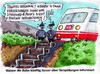 Cartoon: Gleisbettgeschichten (small) by RABE tagged deutsche,bahn,ag,bahnchef,grube,verspätung,unpünktlichkeit,lautsprecherdurchsage,reisende,bahnsteig,fahrplan,ankunftszeit,ticketschalter,durchsage,schaffner,bahnpersonal,herabstufung,ratingagentur,moodys,euro,krise,eu,rettungsschirm,kreditwürdigkeit,gleis