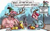 Cartoon: Hirschessen (small) by RABE tagged wild,hirsch,reh,geweih,zehnender,essen,gastronomie,hirschessen,rabe,ralf,böhme,cartoon,karikatur,pressezeichnung,farbcartoon,zähne,zahnlücke,zahnstocher,gebiss,kauleiste,mund,teller,braten,klösse,rotkraut,rotkohl,jagd,hubertus,hubertusfest,jäger,ehepaar,m