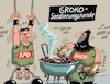 Cartoon: Sondierungsfolter (small) by RABE tagged ampel,ampelregierung,rot,grün,gelb,fdp,spd,grüne,rabe,ralf,böhme,cartoon,karikatur,pressezeichnung,farbcartoon,tagescartoon,inflation,einkommen,rente,rentenpaket,bruch,streit,neuwahlen,groko,koalitionsrunde,klingbeil,merz,csu,söder,folter,folterkammer,folterinstrumente,kohlebecken