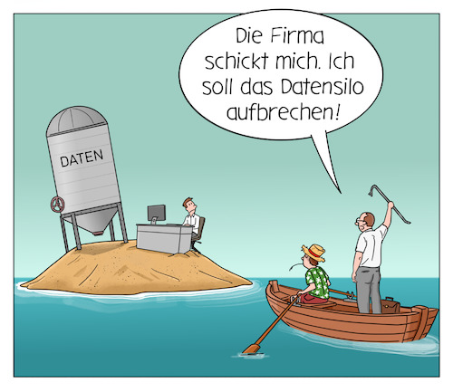 Cartoon: Datensilos aufbrechen (medium) by Cloud Science tagged daten,datensilo,datenmanagement,big,data,digitalsierung,management,cloud,archivierung,speicher,it,business,crm,dsgvo,daten,datensilo,datenmanagement,big,data,digitalsierung,management,cloud,archivierung,speicher,it,business,crm,dsgvo