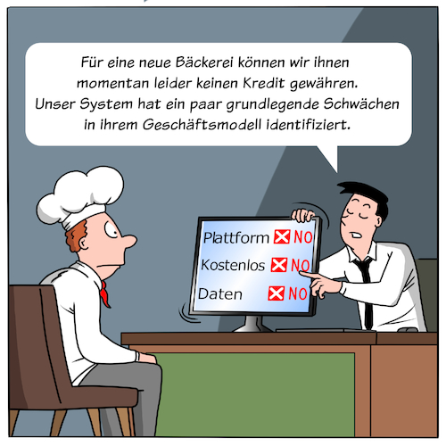 Cartoon: Digitale Kreditprüfer (medium) by Cloud Science tagged kreditvergabe,kredit,bank,banken,finanzen,wirtschaft,business,fintec,algorithmen,ki,kuenstliche,intelligenz,ai,geschaeftsmodell,daten,data,minning,deep,learning,machinelles,lernen,big,kostenlos,plattform,beratung,rentabel,wirtschaftlichkeit,pruefung,digitalisierung,digital,disruption,digitale,transformation,moeller,illustration,cartoon,gesellschaftskritik,money,geld,kreditvergabe,kredit,bank,banken,finanzen,wirtschaft,business,fintec,algorithmen,ki,kuenstliche,intelligenz,ai,geschaeftsmodell,daten,data,minning,deep,learning,machinelles,lernen,big,kostenlos,plattform,beratung,rentabel,wirtschaftlichkeit,pruefung,digitalisierung,digital,disruption,digitale,transformation,moeller,illustration,cartoon,gesellschaftskritik,money,geld