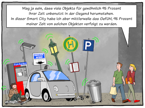 Cartoon: Smart City (medium) by Cloud Science tagged smart,city,digitalisierung,digital,technologie,vernetzung,stadt,zukunft,digitale,transformation,sensoren,iot,internet,der,dinge,of,things,satire,sarkasmus,selbstfahrendes,auto,intelligenter,muelleimer,intelligenz,ki,ai,daten,big,data,cloud,verfolgung,spionage,auslastung,tech,future,disruption,mobilitaet,verkehr,moeller,illustration,smart,city,digitalisierung,digital,technologie,vernetzung,stadt,zukunft,digitale,transformation,sensoren,iot,internet,der,dinge,of,things,satire,sarkasmus,selbstfahrendes,auto,intelligenter,muelleimer,intelligenz,ki,ai,daten,big,data,cloud,verfolgung,spionage,auslastung,tech,future,disruption,mobilitaet,verkehr,moeller,illustration