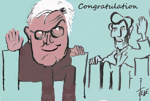 Cartoon: Frank Walter Steinmeier (medium) by tiede tagged steinmeier,abraham,lincoln,memorial,tiede,cartoon,steinmeier