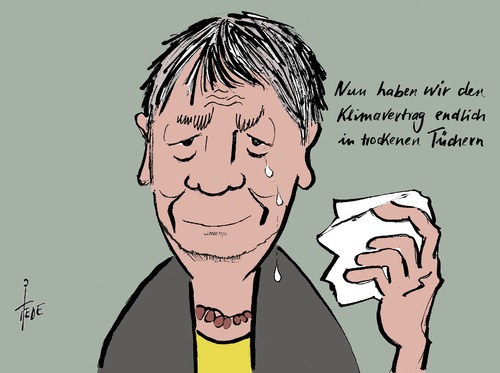 Cartoon: Barbara Hendricks (medium) by tiede tagged barbara,hendricks,umweltministerin,spd,klimavertrag,paris,tiede,cartoon,karikatur,barbara,hendricks,umweltministerin,spd,klimavertrag,paris,tiede,cartoon,karikatur