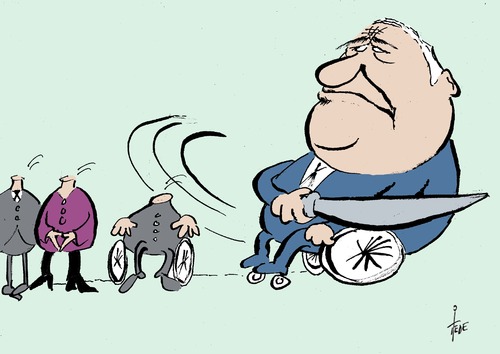 Cartoon: Kohls Köpfe (medium) by tiede tagged helmut,kohl,abrechnung,angela,merkel,schäuble,helmut,kohl,abrechnung,angela,merkel,schäuble