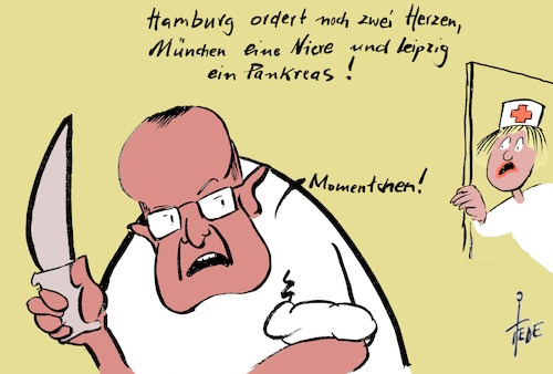 Cartoon: Organspende (medium) by tiede tagged organspende,jens,spahn,niere,herz,pankreas,organspende,jens,spahn,niere,herz,pankreas