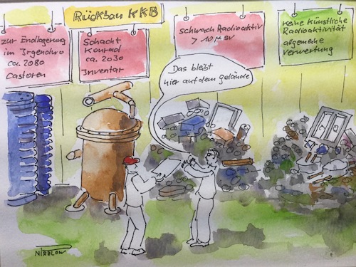 Cartoon: Atommüll (medium) by Pralow tagged atommüll,rückbau,strahlenschutz,radioaktivität,endlager,deponien,atommüll,rückbau,strahlenschutz,radioaktivität,endlager,deponien