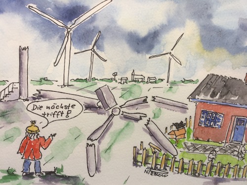 Cartoon: Bautz..... (medium) by Pralow tagged windenergie,klimawandel,alternative,energien,abstandsregelung,akzeptanz,politiker,partein,gegenwind,piraten,windenergie,klimawandel,alternative,energien,abstandsregelung,akzeptanz,politiker,partein,gegenwind,piraten,haus,windrad,kaputt