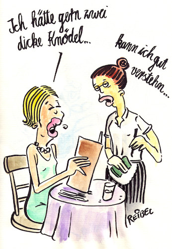 Cartoon: knödelchen (medium) by REIBEL tagged freudscher,versprecher,busen,brust,vergrößerung,komplex,schönheitsoperation,schönheit,restaurant,bestellung,ober,bedienung,frauen,missverständnis,freudscher,versprecher,busen,brust,vergrößerung,komplex,schönheitsoperation,schönheit,restaurant,bestellung,ober,bedienung,frauen,missverständnis