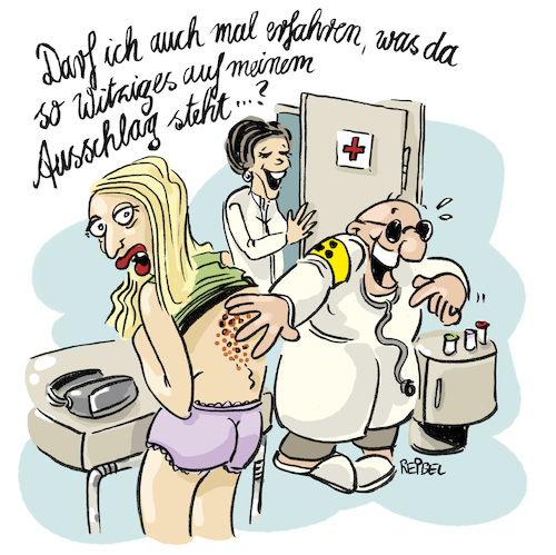 Cartoon: Pickel (medium) by REIBEL tagged arzt,pickel,haut,ausschlag,blind,doktor,auslachen,blindenschrift,braille,arzt,pickel,haut,ausschlag,blind,doktor,auslachen,blindenschrift,braille