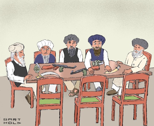 Cartoon: Am Regierungstisch (medium) by Barthold tagged afghanistan,taliban,vorstellung,interimsregierung,regierung,september,07,2021,regierungstisch,kalaschnikow,handgranate,krummsäbel,cartoon,karikatur,barthold,afghanistan,vorstellung,interimsregierung,regierung,september,07,2021,regierungstisch,kalaschnikow,handgranate,krummsäbel,cartoon,karikatur,barthold