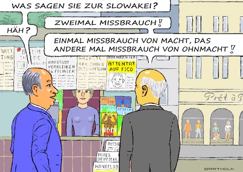 Cartoon: Attentat auf Fico (medium) by Barthold tagged slowakei,regierungschef,robert,fico,anschlag,schwer,verletzt,machtmissbrauch,ausschaltung,pressefreiheit,begünstigung,korruption,verletzung,demokratische,spielregeln,populismus,zeitungsstand,kiosk,kunden,dialog,gespräch,philosophieren,missbrauch,macht,gründe,verübung,attentat,cartoon,karikatur,barthold,slowakei,regierungschef,robert,fico,anschlag,schwer,verletzt,machtmissbrauch,ausschaltung,pressefreiheit,begünstigung,korruption,verletzung,demokratische,spielregeln,populismus,zeitungsstand,kiosk,kunden,dialog,gespräch,philosophieren,missbrauch,macht,gründe,verübung,attentat,cartoon,karikatur,barthold