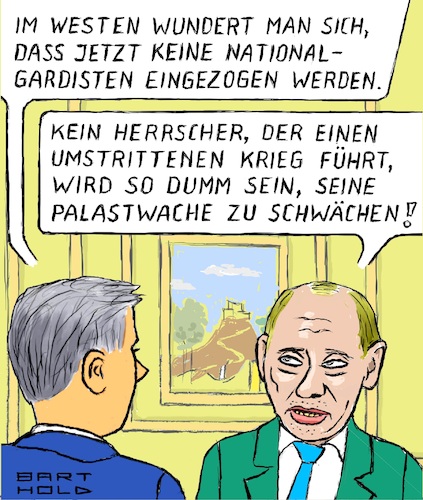 Cartoon: Einberufen - wen u. wen nicht (medium) by Barthold tagged ukraine,teilmobilisierung,teilmobilmachung,september,2022,personen,militärische,ausbildung,erfahrung,ausnahme,nationalgardisten,einheiten,niederschlagung,unruhen,vergleich,palastwache,cartoon,karikatur,barthold,wen,ukraine,teilmobilisierung,teilmobilmachung,september,2022,personen,militärische,ausbildung,erfahrung,ausnahme,nationalgardisten,einheiten,niederschlagung,unruhen,vergleich,palastwache,cartoon,karikatur,barthold