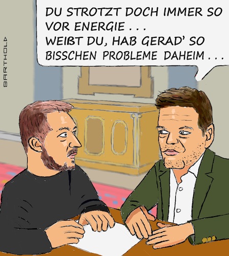 Cartoon: Energiepartnerschaft (medium) by Barthold tagged robert,habeck,wirtschsftsminister,besuch,ukraine,wolodymyr,selenskij,angebot,energiepartnerschaft,anpumpen,anzapfen,profitieren,persönliche,energie,elan,schwierigkeiten,durchsetzungsprobleme,ampel,koalition,fdp,lindner,cartoon,karikatur,barthold,robert,habeck,wirtschsftsminister,besuch,ukraine,wolodymyr,selenskij,angebot,energiepartnerschaft,anpumpen,anzapfen,profitieren,persönliche,energie,elan,schwierigkeiten,durchsetzungsprobleme,ampel,koalition,fdp,lindner,cartoon,karikatur,barthold