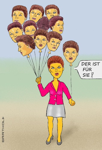 Cartoon: Eröffnungsfeier (medium) by Barthold tagged gründung,eigene,partei,bund,sahra,wagenknecht,bsw,abspaltung,linke,geistiger,inzest,werbung,straßenwerbung,luftballons,cartoon,karikatur,barthold,gründung,eigene,partei,bund,sahra,wagenknecht,bsw,abspaltung,linke,werbung,straßenwerbung,luftballons,cartoon,karikatur,barthold