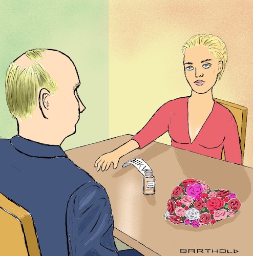 Cartoon: Impfstoff-Romanze (medium) by Barthold tagged manuela,schwesig,ministerpräsidentin,mecklenburg,vorpommern,abschluss,vorvertrag,leistung,zahlungen,sputnik,fünf,covid,19,impfstoff,eine,million,dosen,wladimir,putin,cartoon,karikatur,barthold,manuela,schwesig,ministerpräsidentin,mecklenburg,vorpommern,abschluss,vorvertrag,leistung,zahlungen,sputnik,fünf,covid,19,impfstoff,eine,million,dosen,wladimir,putin,cartoon,karikatur,barthold