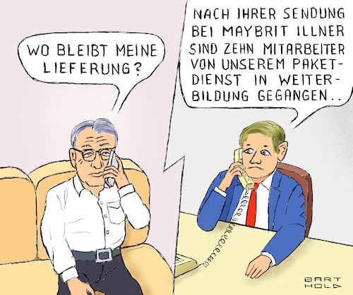 Cartoon: Nicht Mindestlohn - Bildung! (medium) by Barthold tagged gabor,steingart,talkrunde,maybrit,illner,september,02,2021,christian,lindner,ablehnung,anhebung,mindestlohn,bevorzugung,bildung,weiterbildung,arbeitskräftemangel,einfache,niedrig,qualifizierte,tätigkeiten,berufe,arroganz,realitätsferne,telefonat,onlinehändler,cartoon,karikatur,barthold,gabor,steingart,talkrunde,maybrit,illner,september,02,2021,christian,lindner,ablehnung,anhebung,mindestlohn,bevorzugung,bildung,weiterbildung,arbeitskräftemangel,einfache,niedrig,qualifizierte,tätigkeiten,berufe,arroganz,realitätsferne,telefonat,onlinehändler,cartoon,karikatur,barthold