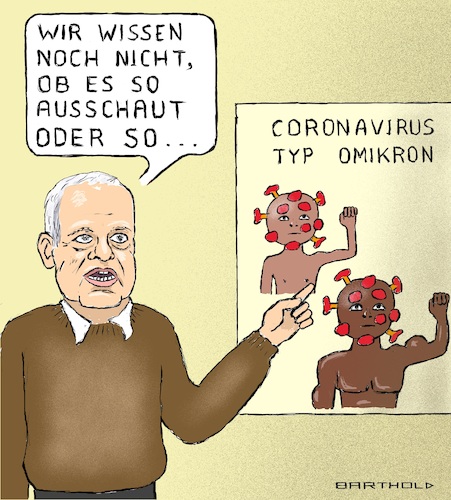 Cartoon: Omikron (medium) by Barthold tagged corona,pandemie,virenvariante,omikron,b11529,südafrika,einschätzung,gefährlichkeit,martin,stürmer,virologe,frankfurt,beitrag,zdf,schaubild,untrainiert,muskulös,bodybuilder,cartoon,karikatur,barthold,corona,pandemie,virenvariante,omikron,b11529,südafrika,einschätzung,gefährlichkeit,martin,stürmer,virologe,frankfurt,beitrag,zdf,schaubild,untrainiert,muskulös,bodybuilder,cartoon,karikatur,barthold