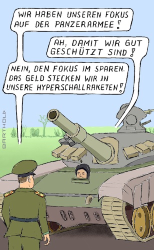 Cartoon: Prioritäten (medium) by Barthold tagged ukraine,angriffskrieg,eroberungskrieg,russland,wladimir,putin,panzer,t74,veraltet,schlechte,unzureichende,panzerung,priorität,high,tech,waffen,hyperschallraketen,avangard,kinschal,panzerfahrer,offizier,general,dialog,gespräch,cartoon,karikatur,barthold,ukraine,angriffskrieg,eroberungskrieg,russland,wladimir,putin,panzer,t74,veraltet,schlechte,unzureichende,panzerung,priorität,high,tech,waffen,hyperschallraketen,avangard,kinschal,panzerfahrer,offizier,general,dialog,gespräch,cartoon,karikatur,barthold