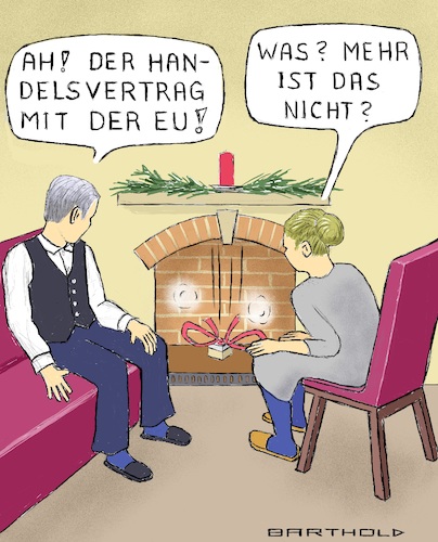 Cartoon: Weihnachtsgeschenk Brexit Deal (medium) by Barthold tagged brexit,deal,postbrexit,freihandelsabkommen,einigung,weihnachten,2020,kamin,geschenk,eu,europäische,union,großbritannien,michel,barnier,david,frost,cartoon,karikatur,barthold,brexit,deal,postbrexit,freihandelsabkommen,einigung,weihnachten,2020,kamin,geschenk,eu,europäische,union,großbritannien,michel,barnier,david,frost,cartoon,karikatur,barthold