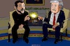 Cartoon: High Voltage (small) by Barthold tagged meeting,trump,zelensky,zelenskyy,february,28,2025,white,house,rare,earths,treaty,conclusion,contract,clash,dispute,reproach,lack,respect,gratitude,sacking,kicking,out,guest,electric,arc,chimney,oval,office,cartoon,caricature,barthold