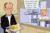 Cartoon: Koch und Kellner (small) by Barthold tagged alice,weidel,angebot,friedrich,merz,zusammenarbeit,asylgesetzgebung,schärferes,migrationsgesetz,unionsbeschluss,brandmauer,wortbruch,restaurant,durchreiche,koch,kellner,redensart,cartoon,karikatur,barthold