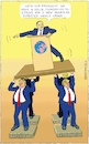 Cartoon: Pompeo Promotes New World Order (small) by Barthold tagged donald,trump,president,usa,mike,pompeo,secretary,state,programmatic,speech,brussels,2018,dec,gmf,german,marshall,fund,lectern,desk,unilateralism,multilateralism,world,order,pedestal,amorality,egocentrism,unreliability,ignorance,caryatid