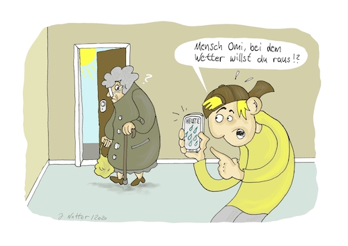 Cartoon: Oma und die Wetterapp (medium) by Jens Natter tagged teenager,oma,hamdy,digital,rentner,alter,technik,senioren,wetter,wetterapp,app,tablet,smartphone,sonne,regen,gag,witz,zeichnung,karikatur,comic,teenager,oma,hamdy,digital,rentner,alter,technik,senioren,wetter,wetterapp,app,tablet,smartphone,sonne,regen,gag,witz,zeichnung,karikatur,comic