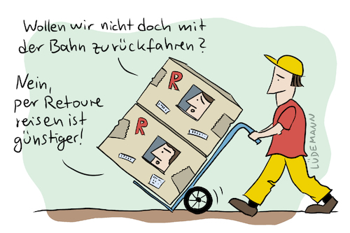 Per Retoure Reisen By Lüdemann Business Cartoon TOONPOOL