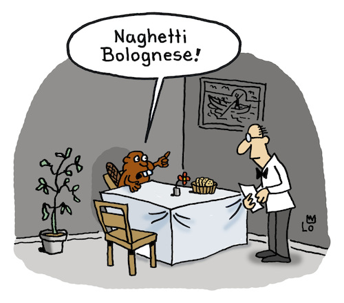 Cartoon: Biber im Restaurant (medium) by Lo Graf von Blickensdorf tagged biber,italienisches,restaurant,trattoria,spagetti,bolognese,naghetti,ober,kellner,lokal,tisch,gericht,mahlzeit,essen,speisekarte,bestellung,nahrung,nager,karikatur,lo,cartoon,wortspiel,tier,biber,italienisches,restaurant,trattoria,spagetti,bolognese,naghetti,ober,kellner,lokal,tisch,gericht,mahlzeit,essen,speisekarte,bestellung,nahrung,nager,karikatur,lo,cartoon,wortspiel,tier