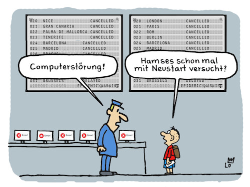 Cartoon: Computercrash (medium) by Lo Graf von Blickensdorf tagged cumputer,crash,it,crowdstrike,störung,computerstörung,weltweit,nerd,junge,neustart,karikatur,lo,graf,cartoon,pc,windows,internet,worldwideweb,cumputer,crash,it,crowdstrike,störung,computerstörung,weltweit,nerd,junge,neustart,karikatur,lo,graf,cartoon,pc,windows,internet,worldwideweb