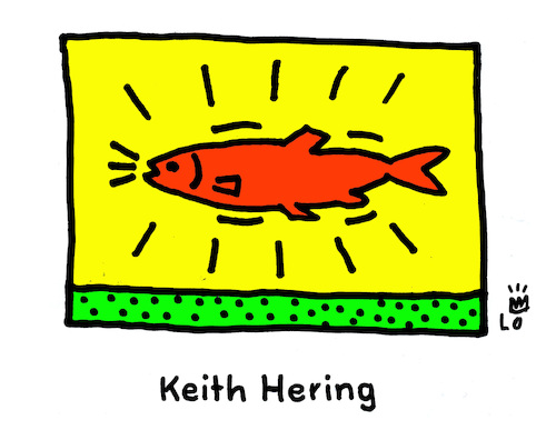 Cartoon: Fischtag (medium) by Lo Graf von Blickensdorf tagged fisch,hering,künstler,wortspiel,keith,haring,kunst,art,graffiti,heringssalat,fisch,hering,künstler,wortspiel,keith,haring,kunst,art,graffiti,heringssalat