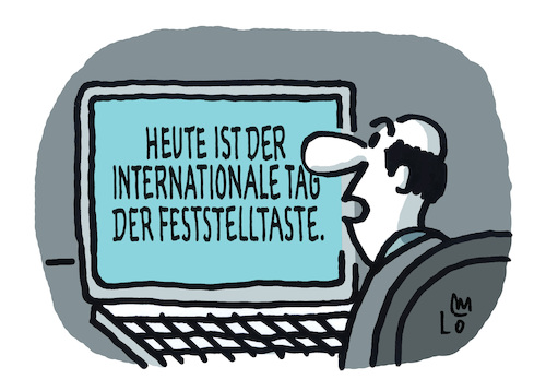 Cartoon: Gedenktag (medium) by Lo Graf von Blickensdorf tagged computer,schrift,pc,apple,rechner,internet,mann,karikatur,lo,graf,cartoon,tastatur,taste,feststelltaste,technik,gedenktag,internationaler,tag,computer,schrift,pc,apple,rechner,internet,mann,karikatur,lo,graf,cartoon,tastatur,taste,feststelltaste,technik,gedenktag,internationaler,tag