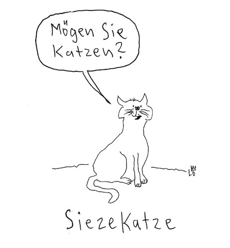 Cartoon: Höflich (medium) by Lo Graf von Blickensdorf tagged katze,kater,miezekatze,siezekatze,wortspiel,siezen,etikette,duzen,cartoon,karikatur,katze,kater,miezekatze,siezekatze,wortspiel,siezen,etikette,duzen,cartoon,karikatur