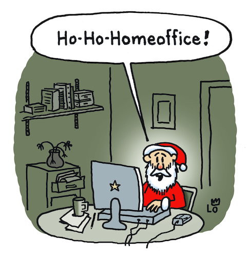 Cartoon: Homeoffice (medium) by Lo Graf von Blickensdorf tagged nikolaus,weihnachtsmann,santa,claus,ho,homeoffice,covid19,corona,pandemie,weihnachten,lockdown,adventszeit,advent,wirtschaftskrise,karikatur,cartoon,lo,computer,zuhause,quarantäne,bart,mann,nikolaus,weihnachtsmann,santa,claus,ho,homeoffice,covid19,corona,pandemie,weihnachten,lockdown,adventszeit,advent,wirtschaftskrise,karikatur,cartoon,lo,computer,zuhause,quarantäne,bart,mann