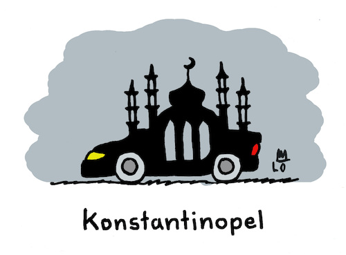 Cartoon: Hybrid (medium) by Lo Graf von Blickensdorf tagged konstantinopel,wortspiel,hybrid,moschee,opel,minarett,auto,kraftfahrzeug,verkehr,kfz,konstantinopel,wortspiel,hybrid,moschee,minarett,auto,kraftfahrzeug,verkehr,kfz