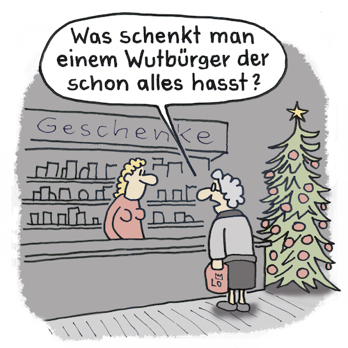 Cartoon: Im Geschenkeladen (medium) by Lo Graf von Blickensdorf tagged cartoon,weihnachten,geschenke,wutbürger,rechtsruck,afd,sachsen,chemnitz,ostdeutschland,frau,verkäuferin,weihnachtszeit,advent,wut,innenpolitik,deutschland,polizik,cartoon,weihnachten,geschenke,wutbürger,afd,sachsen,chemnitz,ostdeutschland,frau,verkäuferin,weihnachtszeit,advent,wut,innenpolitik,deutschland,polizik,rechtsruck