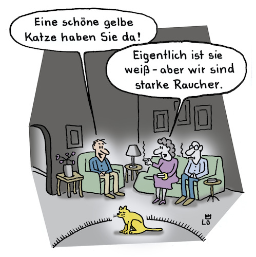 Cartoon: Katzenfreunde (medium) by Lo Graf von Blickensdorf tagged raucher,katze,nikotin,gelb,zigaretten,besuch,ehepaar,besucher,mann,frau,cartoon,lo,karikatur,entschuldigung,umwelt,luftverschmutzung,zu,hause,wohnzimmer,wohnung,hauskatze,tier,lebewesen,raucher,katze,nikotin,gelb,zigaretten,besuch,ehepaar,besucher,mann,frau,cartoon,lo,karikatur,entschuldigung,umwelt,luftverschmutzung,zu,hause,wohnzimmer,wohnung,hauskatze,tier,lebewesen